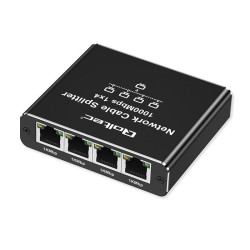 Switch niezarządzalny Qoltec mini rozdzielacz splitter 1x4 port RJ45 | 1000Mb/s | USB-C | Aluminium