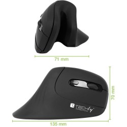 Mysz bezprzewodowa Techly 2.4GHz RF USB pionowa 3200dpi optyczna