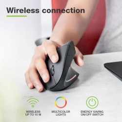 Mysz bezprzewodowa Techly 2.4GHz RF USB pionowa 1600dpi optyczna