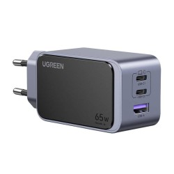 Ładowarka sieciowa Ugreen Nexode Air 35042 65W, USB + 2x USB-C - szara