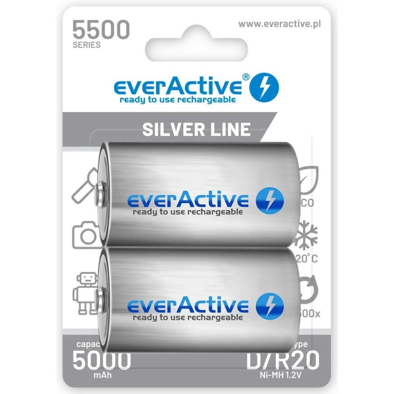 Akumulatorki D/R20 everActive Silver Line 5500 mAh 2 sztuki
