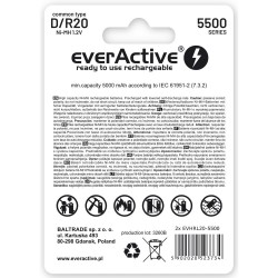 Akumulatorki D/R20 everActive Silver Line 5500 mAh 2 sztuki