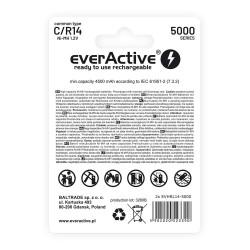 Akumulatorki C/R14 everActive Professional Line 5000 mAh 2 sztuki