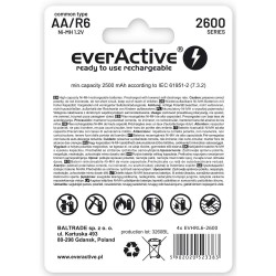 Akumulatorki AA/R6 everActive Professional Line 2600 mAh 4 sztuki