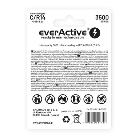 Akumulatorki C/R14 everActive Professional Line 3500 mAh 2 sztuki