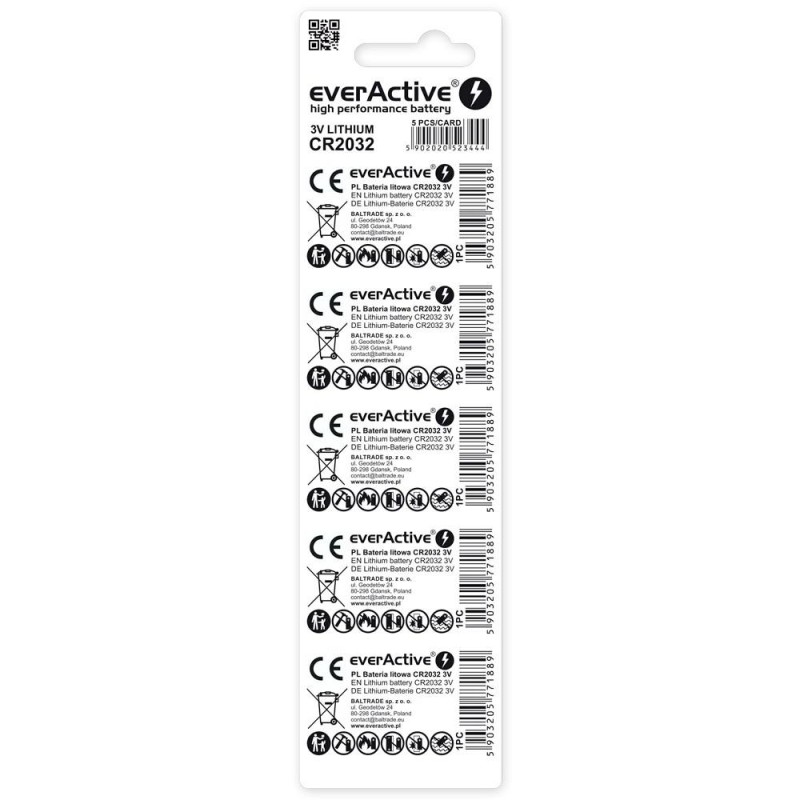 Baterie litowe CR2032 everActive 5 szt.