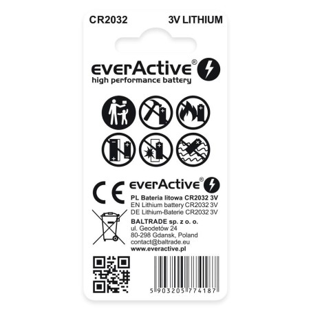 Baterie litowe CR2032 everActive blister 2szt.