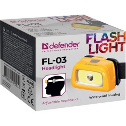 Latarka Defender FL-03, LED + COB, 3 tryby, czołowa