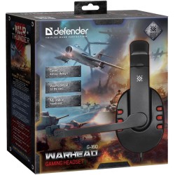 Słuchawki z mikrofonem Defender WARHEAD G-160 Gaming czarno-czerwone + GRA