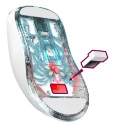 Mysz bezprzewodowa Defender FAME GM-516 optyczna 10000dpi 2.4 GHz + Bluetooth biała AKUMULATOR 5 przycisków Gaming