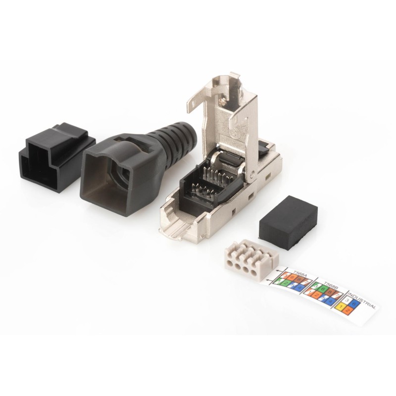 Wtyk RJ45 kat. 6A DIGITUS (8P8C) T568A/B 10GbE ekran., beznarzędziowy
