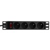 Listwa zasilająca PDU Netrack 10'' 1U, 230V/16A, 4xE, ALU