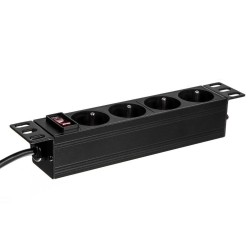 Listwa zasilająca PDU Netrack 10'' 1U, 230V/16A, 4xE, ALU