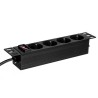 Listwa zasilająca PDU Netrack 10'' 1U, 230V/16A, 4xE, ALU