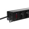 Listwa zasilająca PDU Netrack 10'' 1U, 230V/16A, 4xE, ALU