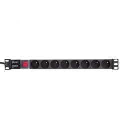 Listwa zasilająca PDU Netrack 19'' 1U, 230V/16A, 8xE, ALU