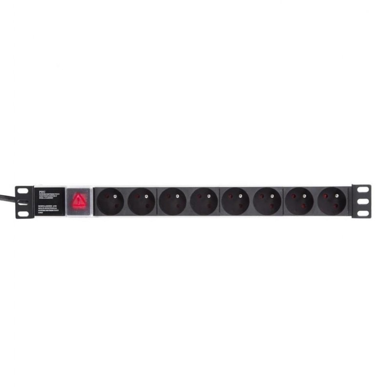 Listwa zasilająca PDU Netrack 19'' 1U, 230V/16A, 8xE, ALU