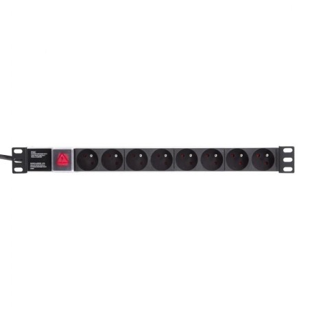 Listwa zasilająca PDU Netrack 19'' 1U, 230V/16A, 8xE, ALU