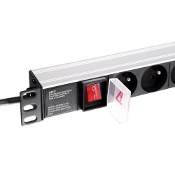 Listwa zasilająca PDU Netrack 19'' 1U, 230V/16A, 8xE, ALU