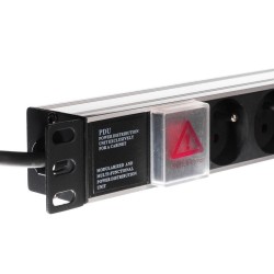 Listwa zasilająca PDU Netrack 19'' 1U, 230V/16A, 8xE, ALU