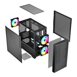 Obudowa LOGIC DART PRO ARGB MINI USB 3.0 x 2 USB-C x 1 czarna