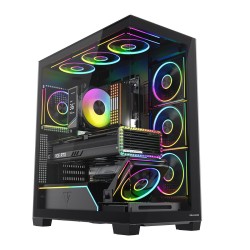 Obudowa Modecom Volcano Stellar Plus ARGB MIDI 8F, czarna