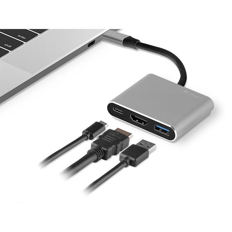 Kabel adapter USB-C Tracer TRAPOD46847 USB-C HDMI 4K USB 3.0 PDW 100W
