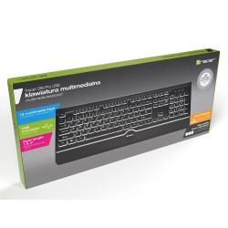 Klawiatura przewodowa Tracer Ofis PRO White lightening USB czarna