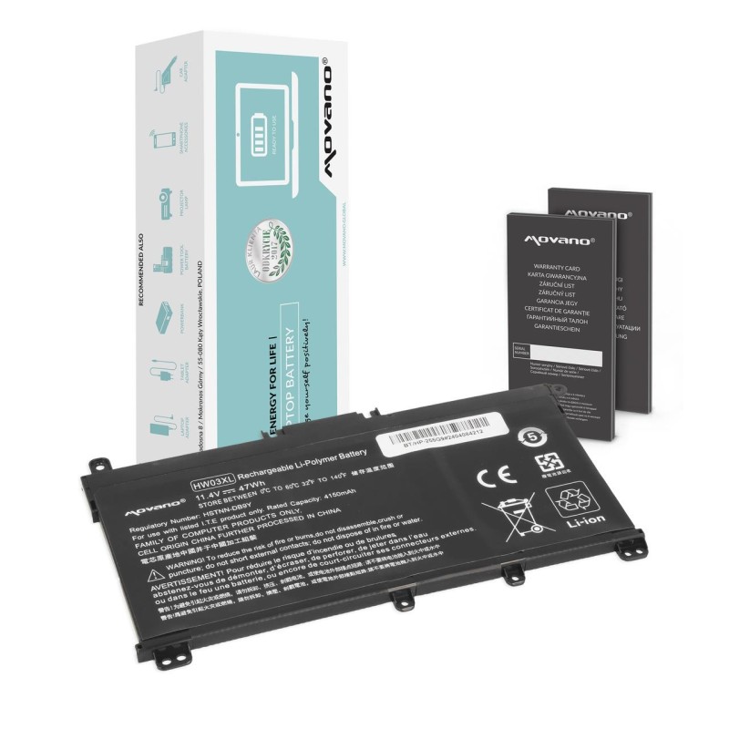 Bateria Movano do notebooka HP 250 G9, 255 G9, 15-EH, 15-EG, 15T-EG, 15Z-EH, 17-CN, 17-CP, 17T-CN, 17Z-EH, HW03XL (11.4V) (4150 
