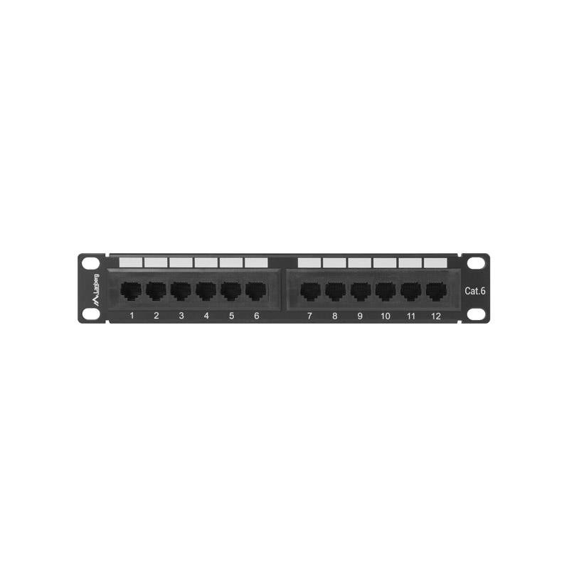 Patch panel Lanberg PPU6-9012-B 12 port 1U 10" kat.6 czarny