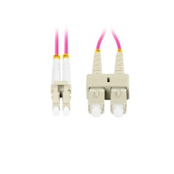 Patchcord światłowodowy Lanberg MM LC/UPC-SC/UPC DUPLEX 3.0MM OM4 50/125 LSZH 1m fioletowy