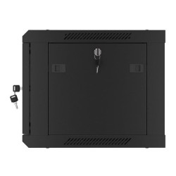 Szafa instalacyjna Rack wisząca 19" 6U 600x450 czarna drzwi metalowe Lanberg (flat pack)
