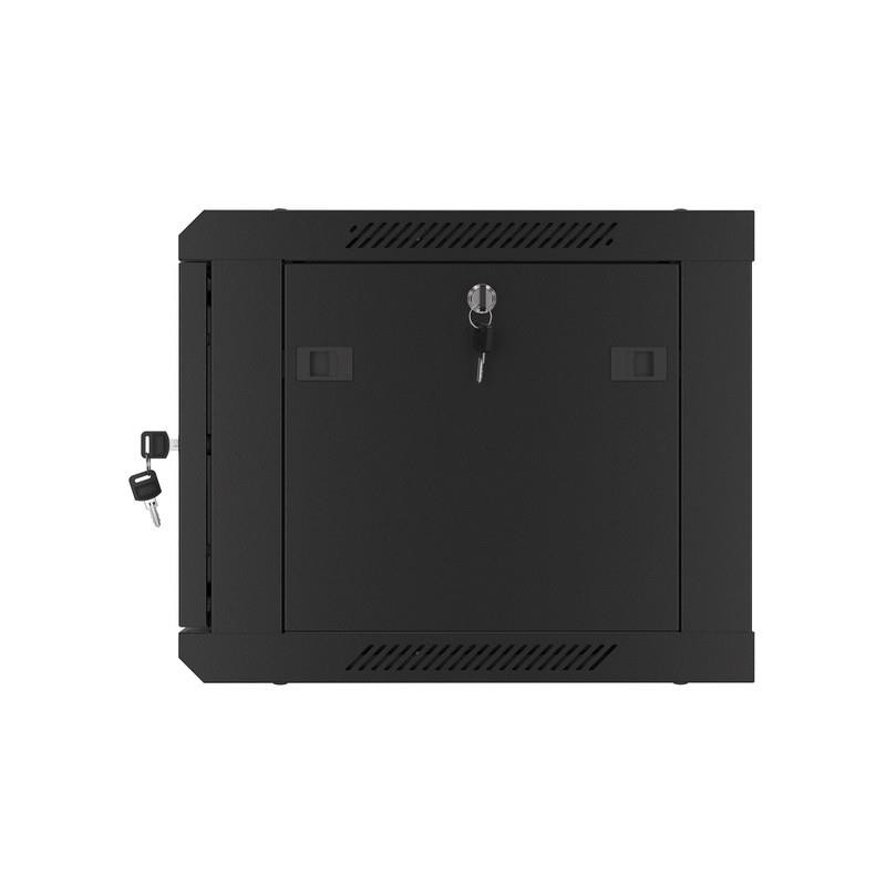 Szafa instalacyjna Rack wisząca 19" 6U 600x450 czarna drzwi metalowe Lanberg (flat pack)