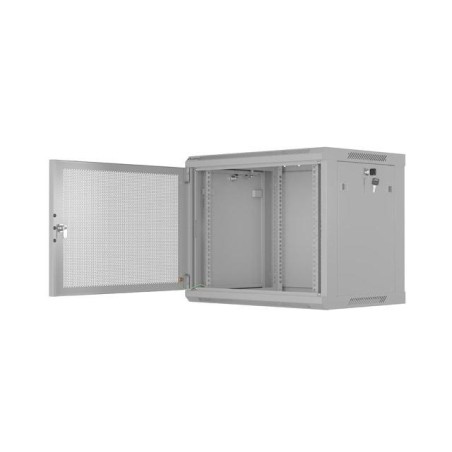 Szafa instalacyjna Lanberg rack wisząca 19" 9U 600x450 drzwi perforowane szara (flat pack)