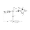 Stojak biurkowy podwójny DIGITUS 2xLCD max. 32"max. 2x 8kg uchyl.-obrot quick-release