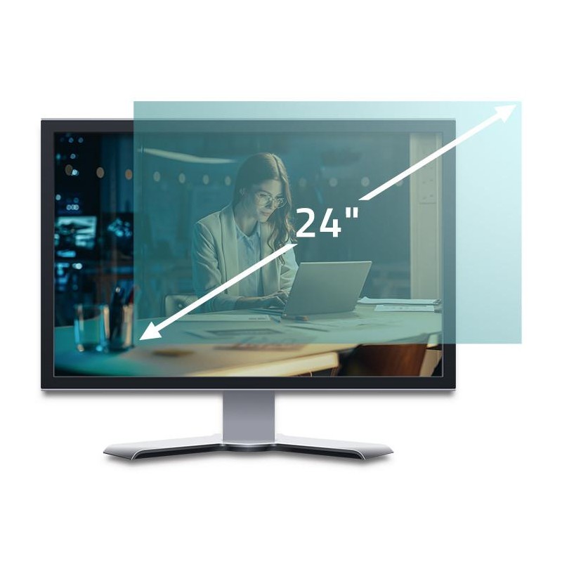 Filtr światła niebieskiego Qoltec 24" | 16:9 | Ochrona wzroku | Anti Glare | Matowy | na monitor