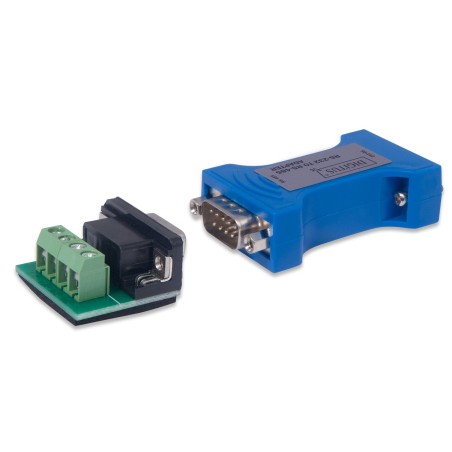 Konwerter / Adapter DIGITUS RS232 (DB9) żeński do RS485 (DB9) męski + 3-pin listwa śrubowa, dystans 1200m (RS-485), 5m (RS-232)