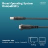 Kabel adapter DIGITUS USB 2.0 do RS232 (DB9), Chipset FTDI (FT232RNL), PVC, czarny, Mocowanie w tulejkach 1.8m