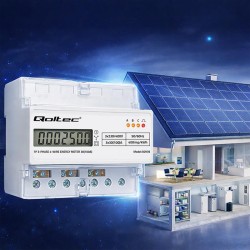 Miernik zużycia energii Qoltec trójfazowy na szynę DIN