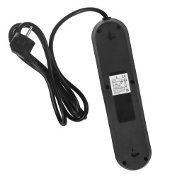 Listwa zasilająca Maclean MCE394 B, przedłużacz 3gniazda + 3xUSB, 110-240V AC 50/60Hz, 2.1A max 2500W, 1,5m, czarna