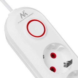 Listwa zasilająca Maclean MCE395 W, przedłużacz 5 gniazd + 3xUSB, 110-240V AC 50/60Hz, 2.1A max 2500W, 1,5m, biała