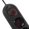 Listwa zasilająca Maclean MCE395 B, przedłużacz 5 gniazd + 3xUSB, 110-240V AC 50/60Hz, 2.1A max 2500W, 1,5m, czarna