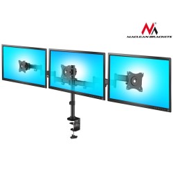 Uchwyt biurkowy na 3 monitory Maclean MC-691 13-27" 8kgx3 czarny podwójne ramiona VESA 75x75 oraz 100x100