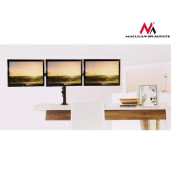 Uchwyt biurkowy na 3 monitory Maclean MC-691 13-27" 8kgx3 czarny podwójne ramiona VESA 75x75 oraz 100x100