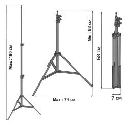 Statyw do lampy pierścieniowej LED 12'' Maclean MC-163 max. wysokość 190cm, max. obciążenie 3kg
