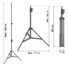 Statyw do lampy pierścieniowej LED 12'' Maclean MC-163 max. wysokość 190cm, max. obciążenie 3kg