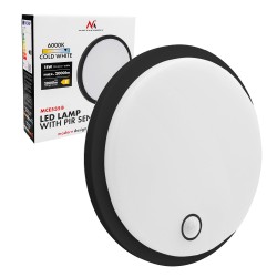 Lampa LED z czujnikiem ruchu Maclean MCE535 B, czujnik PIR, czarna, 10W/15/18W, IP65, możliwość zmiany barwy 3000/4000/6000K