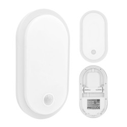 Lampa LED z czujnikiem ruchu Maclean , czujnik PIR, biała, 10W/15/18W, IP65, możliwość zmiany barwy 3000/4000/6000K, MCE534 W