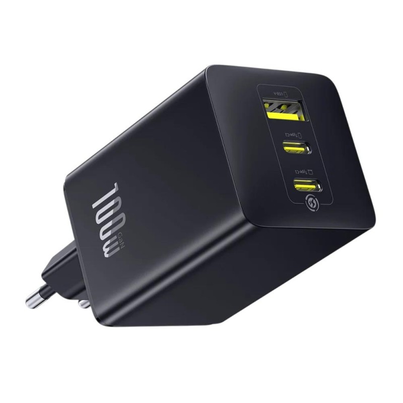 Ładowarka sieciowa Baseus GaN EnerFill FE11 P10182102123-00 szybka 100W 2xUSB-C PD + 1xUSB czarna