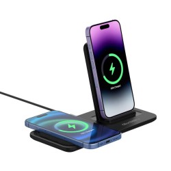 Ładowarka indukcyjna bezprzewodowa GoGEN CHST303B 15W 1x USB-C ze stojakiem czarna